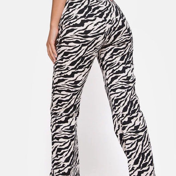 Zoven trouser 90s zebra BW Print 98% cotton 2% spandex - Picture 4 of 4